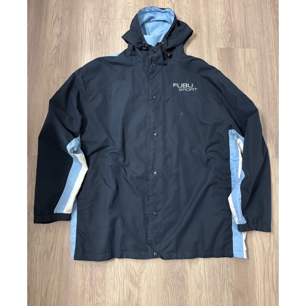 Men's vintage FUBU Sport windbreaker jacket 2XL Blue - Picture 15 of 16
